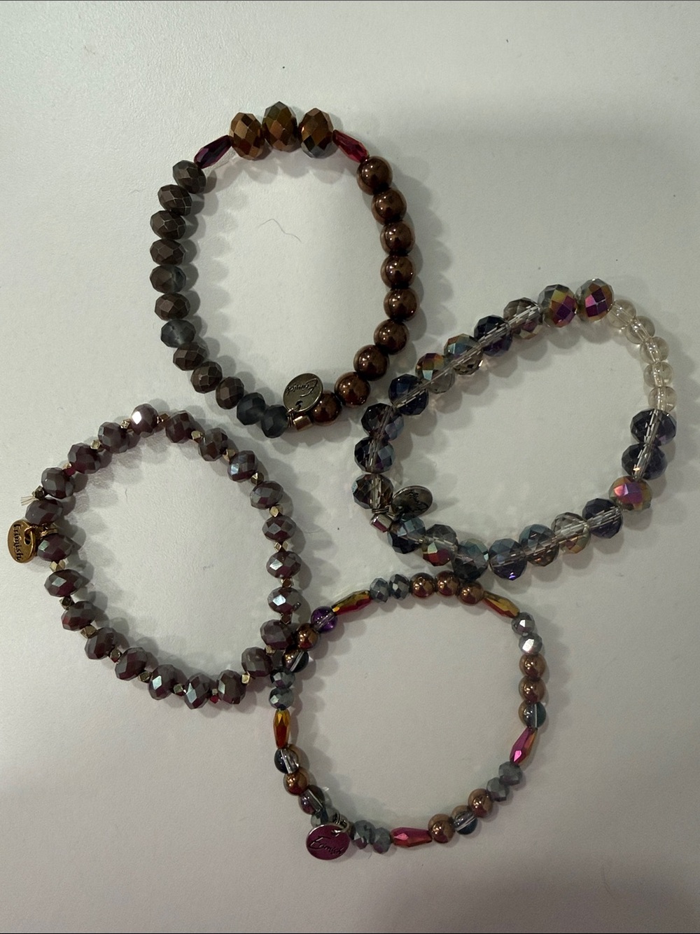 Erimish Multicolor and Brown Faceted Beaded Bracelet Set